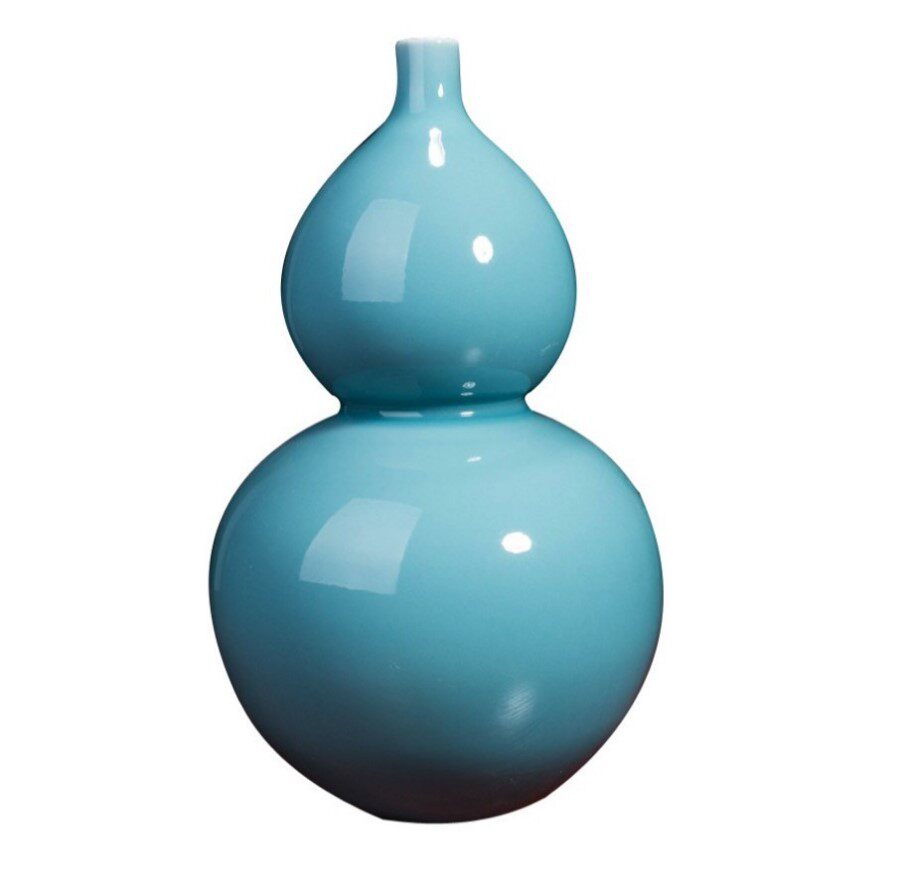 仿雍正湖蓝釉葫芦 景德镇助理陶瓷美术师