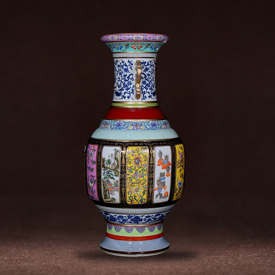 50*22厘米七十二道工序仿官窑乾隆瓷母 景德镇助理陶瓷美术师