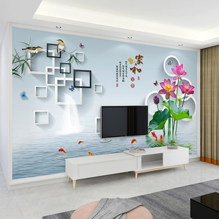 竹木纤维墙集成板现代中式家和电视背景墙板轻奢大气客厅沙发扣板
