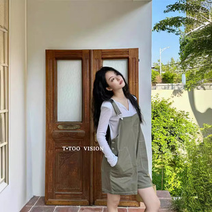 TTOO女装2024夏季新款韩系ins风休闲显瘦减龄小个子甜美背带裤
