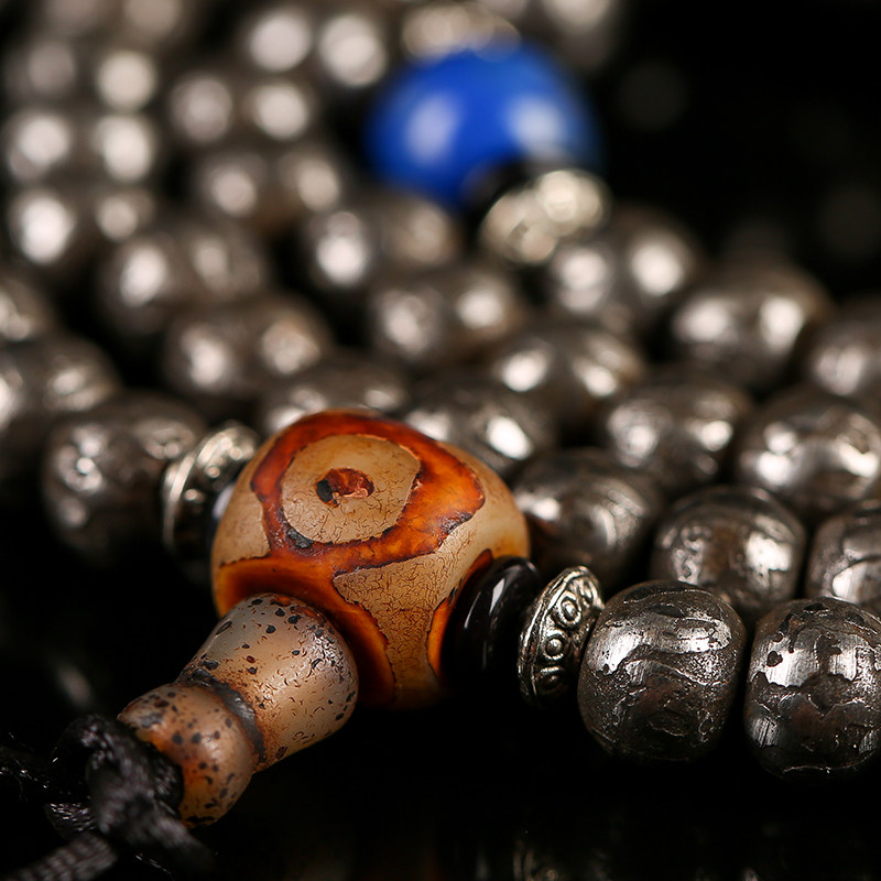 【义拍】天铁佛珠青金石配饰 南都禅寺佛法加持 189.37g