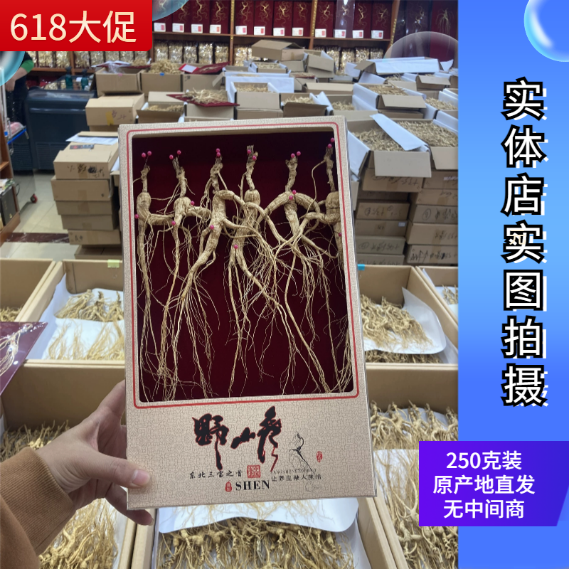 16年礼盒参50克装人参长白山野山参林下参籽货东北人参干参生嗮参