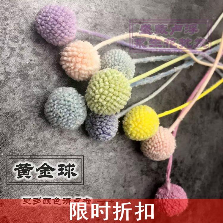 黄金球圆球永生花彩色果子配材(单个价）手工diy材料装饰果实