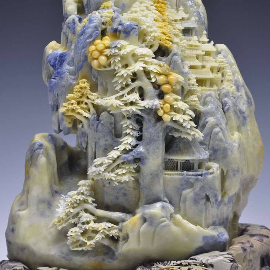 青田石雕山水摆件 《江山多娇》 收藏 精品 馈赠