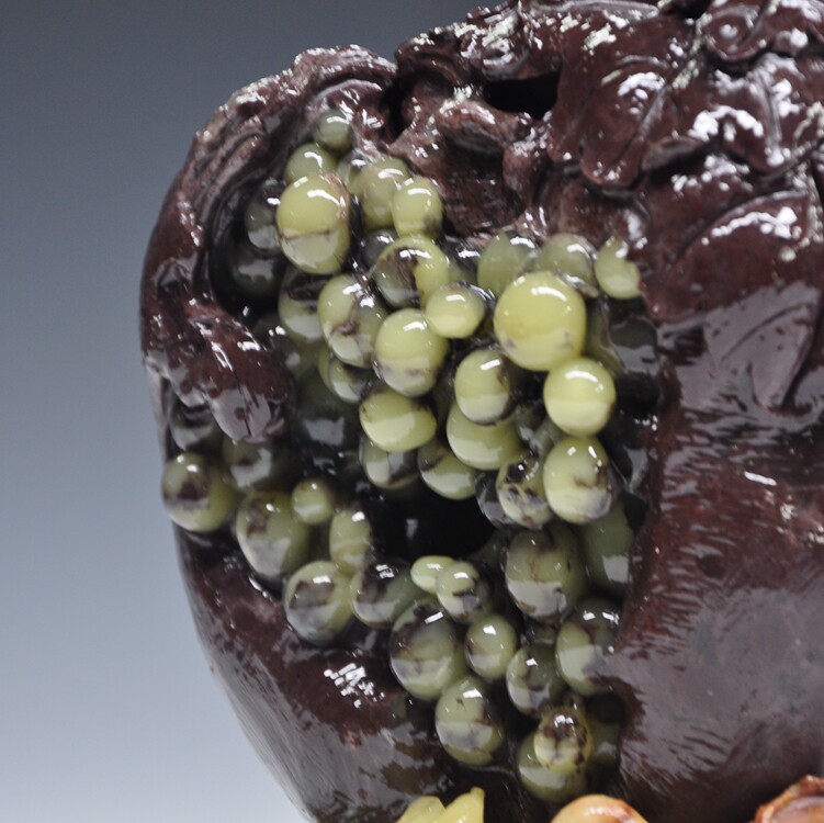 青田石雕葡萄冻《硕果累累》特色石种 收藏馈赠