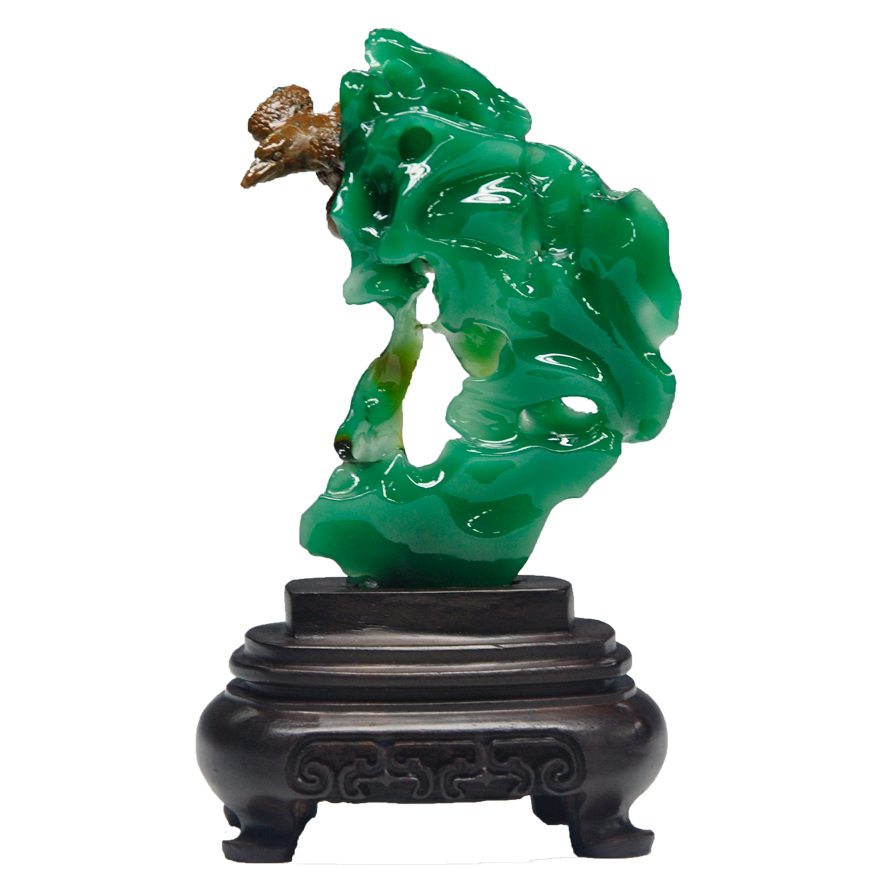 【直供】《鹏程万里》雅安翡翠绿 青田石雕摆件精品 精品收藏