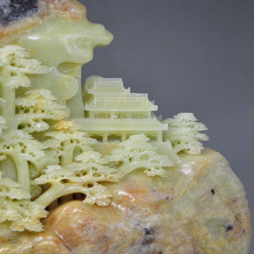 青田石雕 山水摆件《雅居》 石质细腻 清新