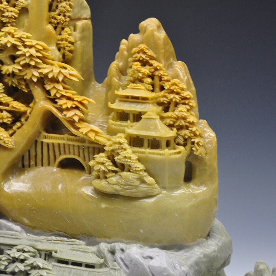 《锦绣江南》青田石雕精品收藏 山水摆件 馈赠佳品