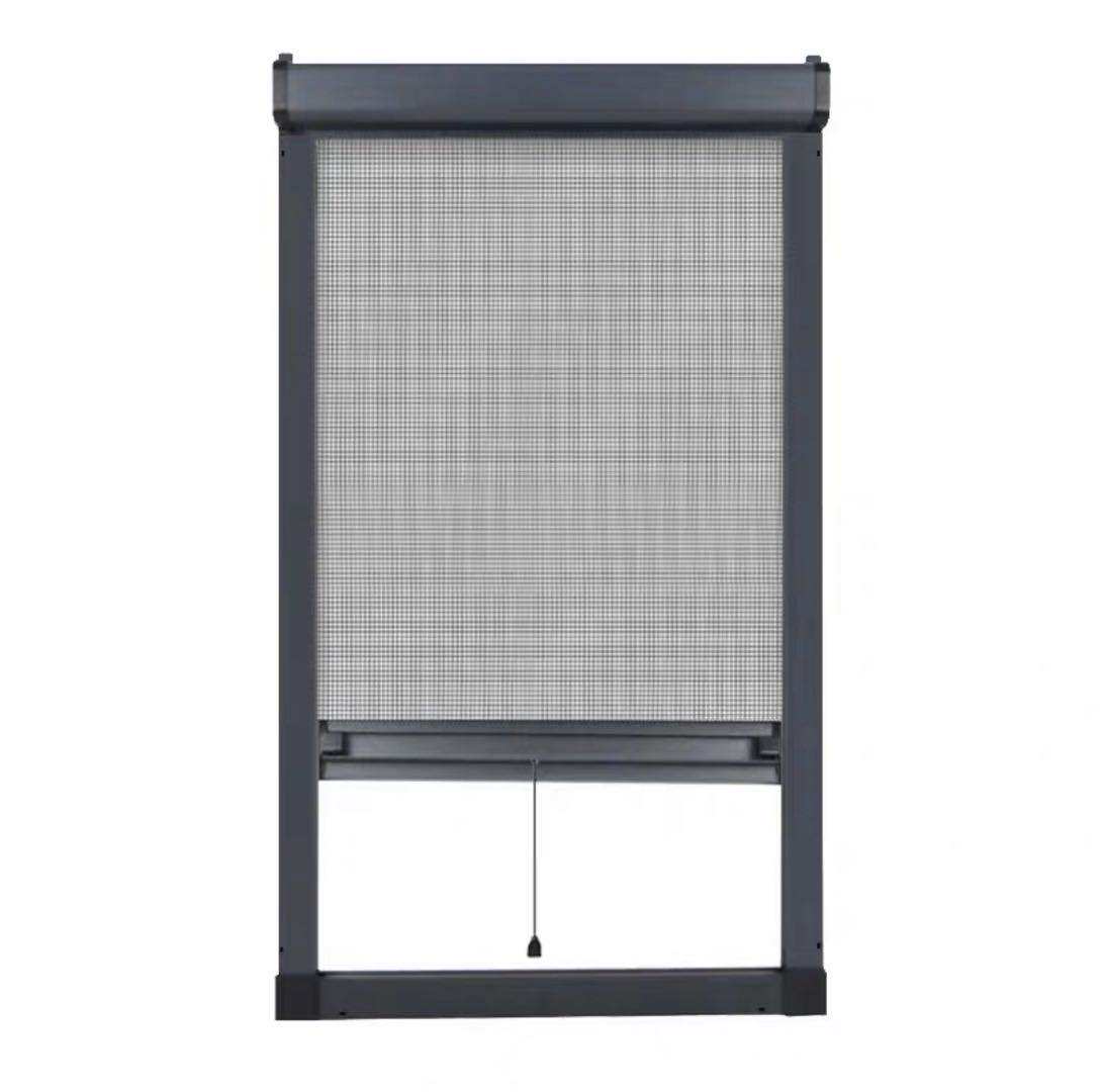 定制304不锈钢网防老鼠纱窗自装卷筒式上下拉伸缩推拉内外平开窗