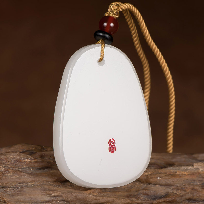 3#中国玉雕大师范同生 新疆和田玉羊脂白玉籽料 笑佛挂件 29克