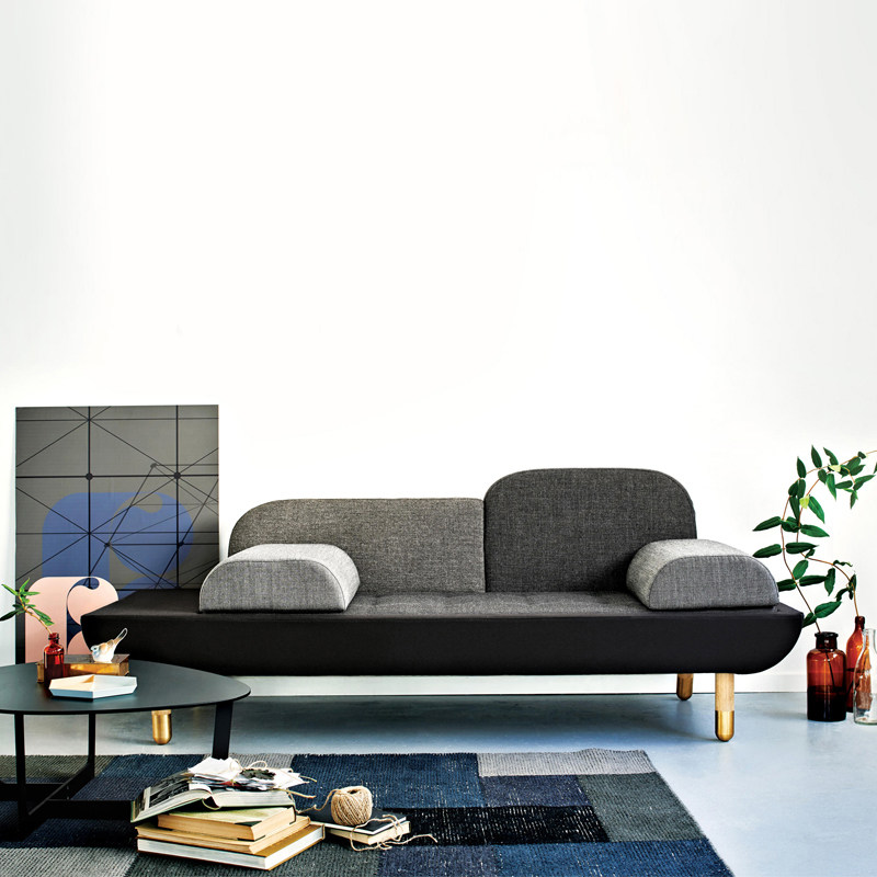 北欧设计师创意艺术沙发现代简约布艺双三人位小户型定制网红撞色