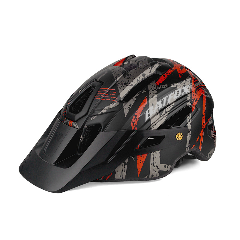 BATFOX自行车头盔山地车一体成型骑行头盔带警示灯安全头盔