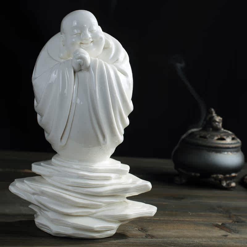 《立岩恭喜》福建省工艺美术大师 林建平 中国白作品