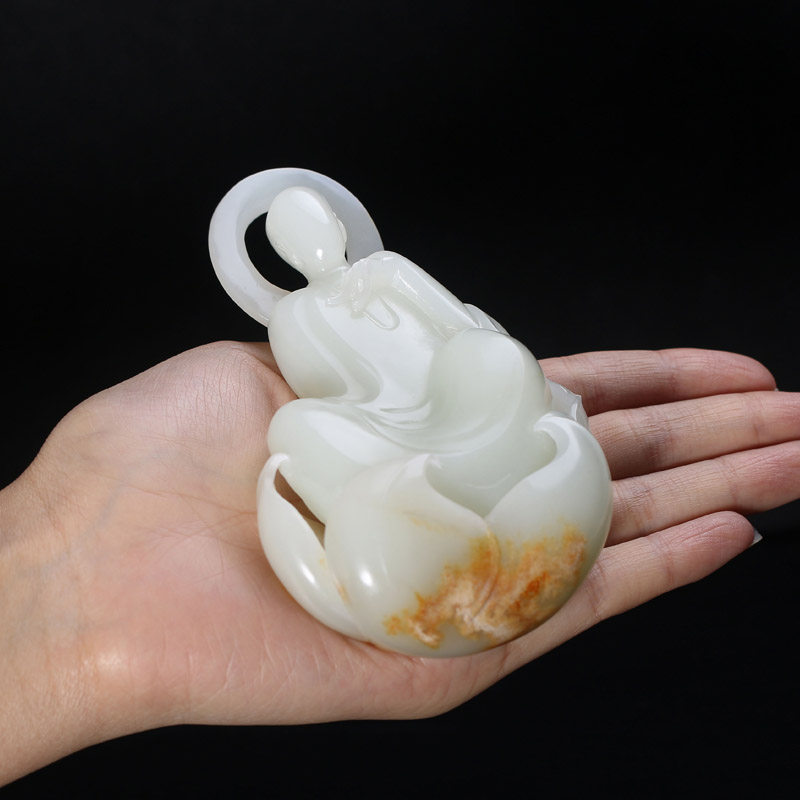 中国玉石雕刻大师陶虎作品和田玉悟道 315克