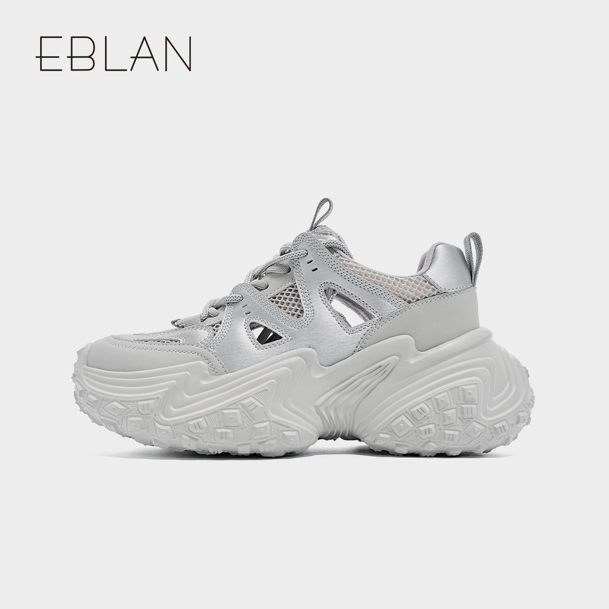 EBLAN/伊伴银色老爹鞋2024