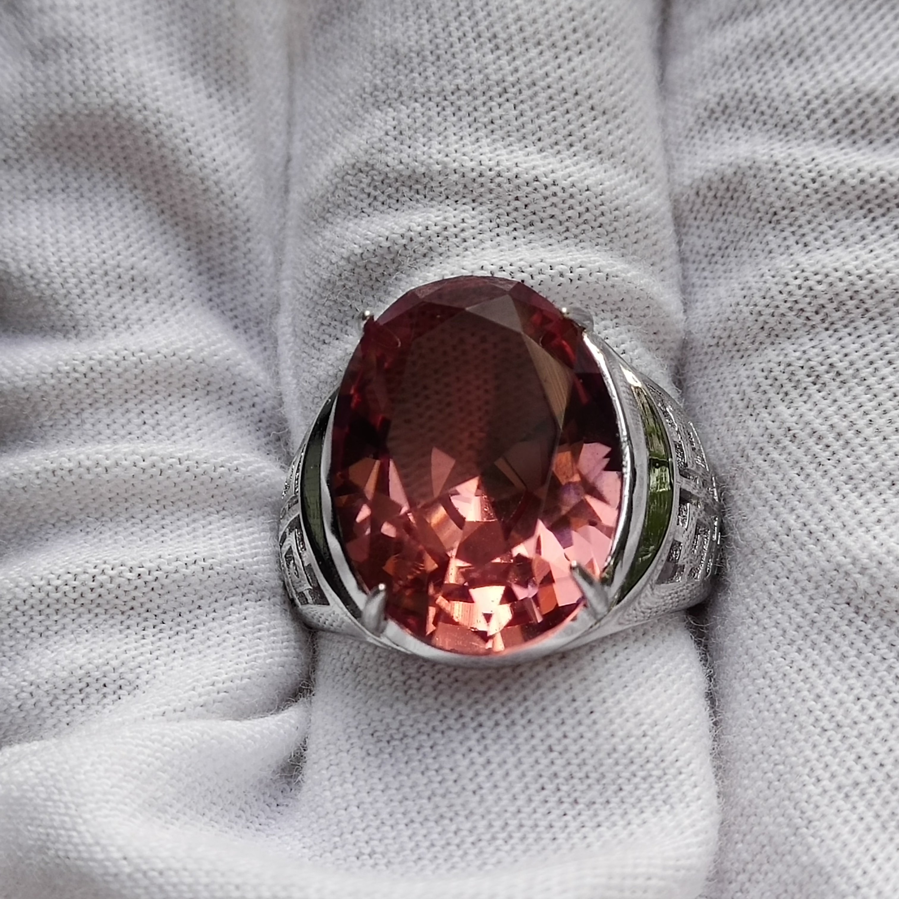 土耳其石苏丹石水铝石戒指男款活口可调流行大气送男朋友生日礼物