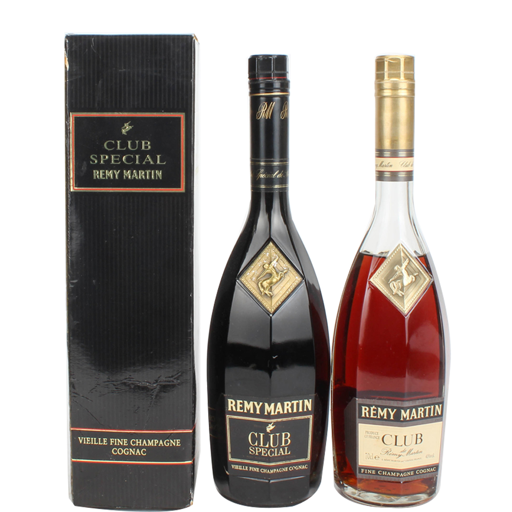 61.90年代人头马club 角马40度700ml*2瓶老洋酒收藏