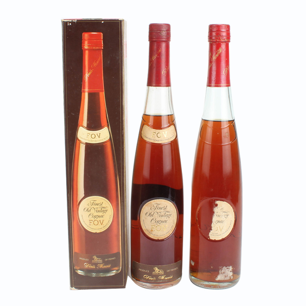 42.80/90年代长颈fov干邑 40度700ml*2瓶老洋酒收藏