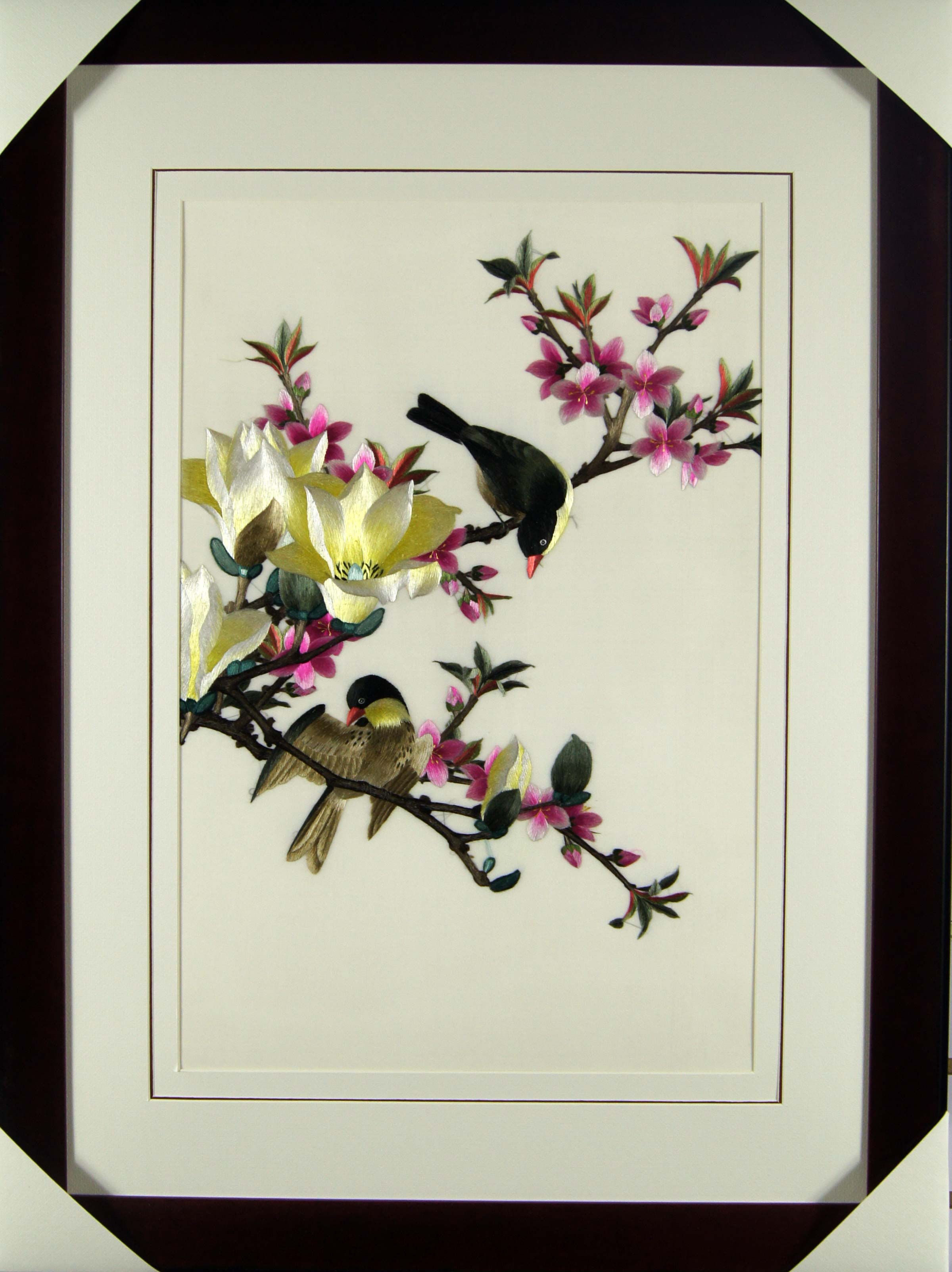 苏绣单面绣 《鸟语花香》