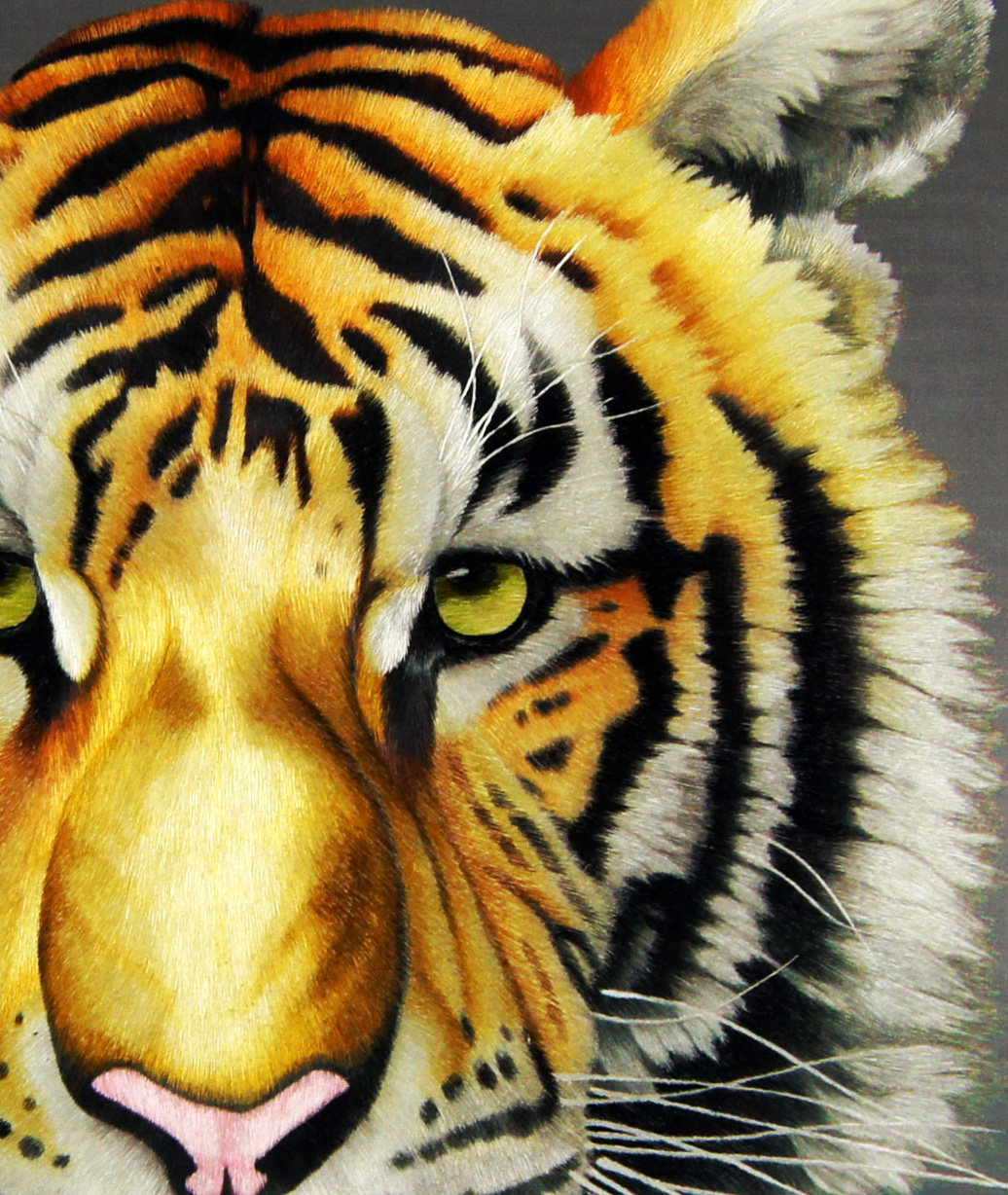 【双十二】苏绣单面绣 张学芳《百兽之王》 刺绣 买就送