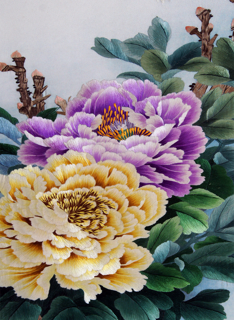 【双十二】苏绣单面绣 《牡丹四条屏》买就送