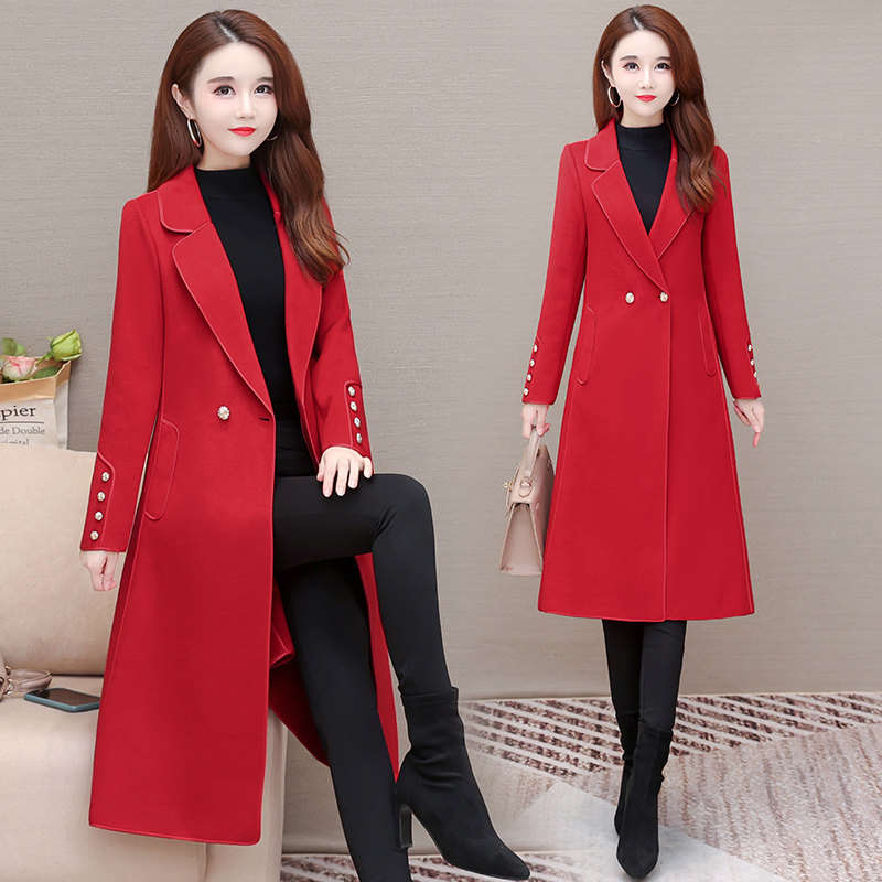 冬季新款高端双面羊绒大衣中长款韩版显瘦中年女装阔太太高端外套