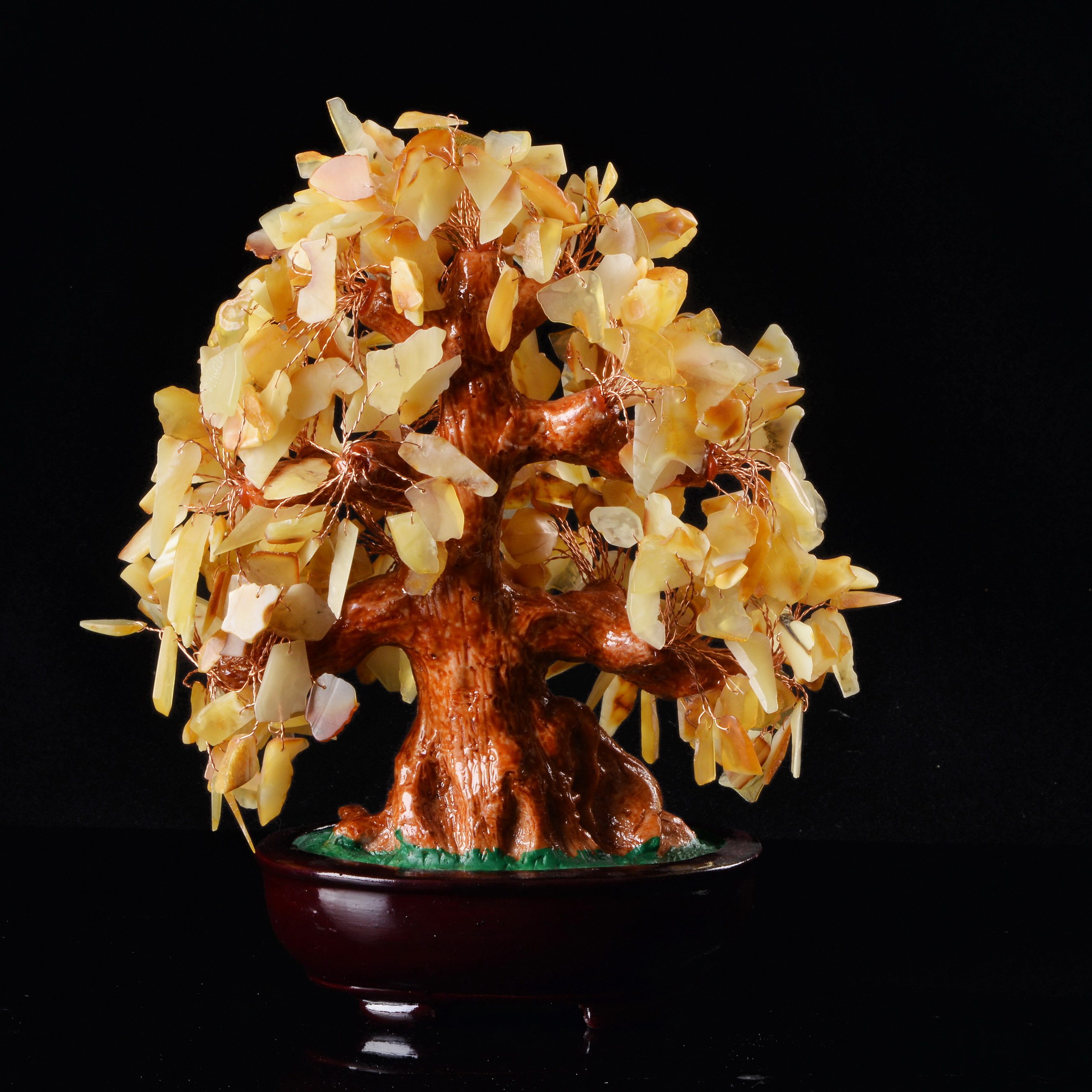 观音寺义拍 蜜蜡招财树摆件 佛法加持