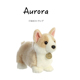 美国aurora world正版仿真动物米色柯基犬狗狗公仔玩偶毛绒玩具