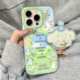 可爱油画草原小动物摇摇乐磁吸支架适用于iphone16promax苹果14手机壳15新款15pro女16二合一13pm硅胶防摔套