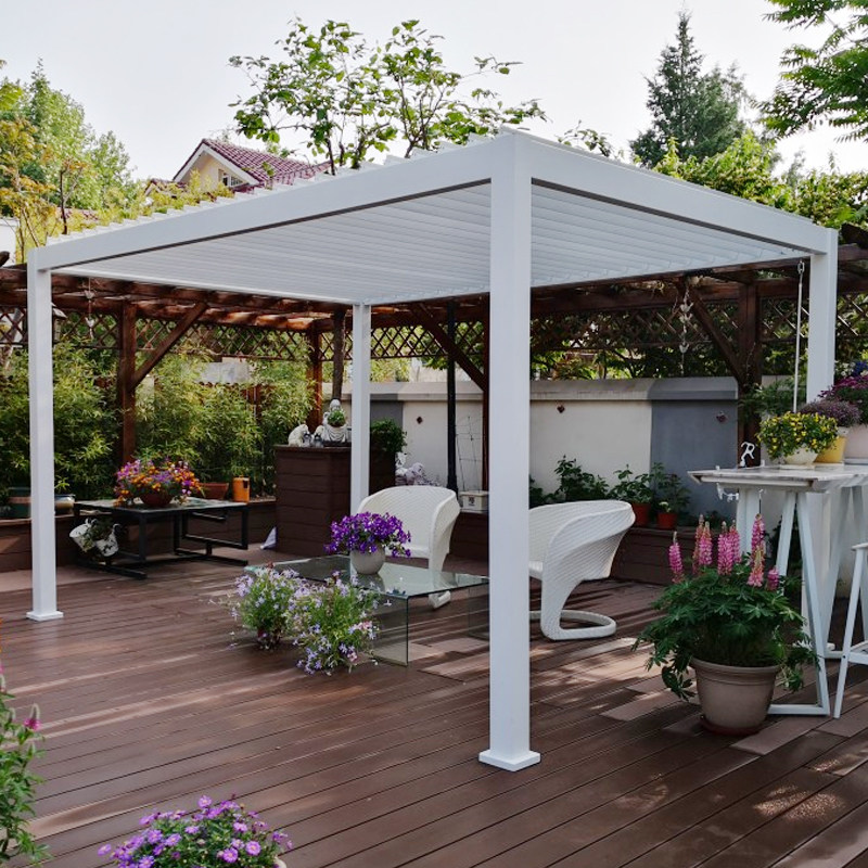 别墅庭院户外凉亭花园露台电动遮阳棚露天阳台室外铝合金乘凉亭子