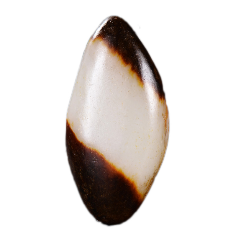 天地皮 和田玉白玉原石吊坠 57克 形好圆润