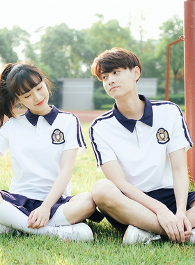 幼师运动服校服套装夏季初中学院风男女学生情侣装班服教师工作服