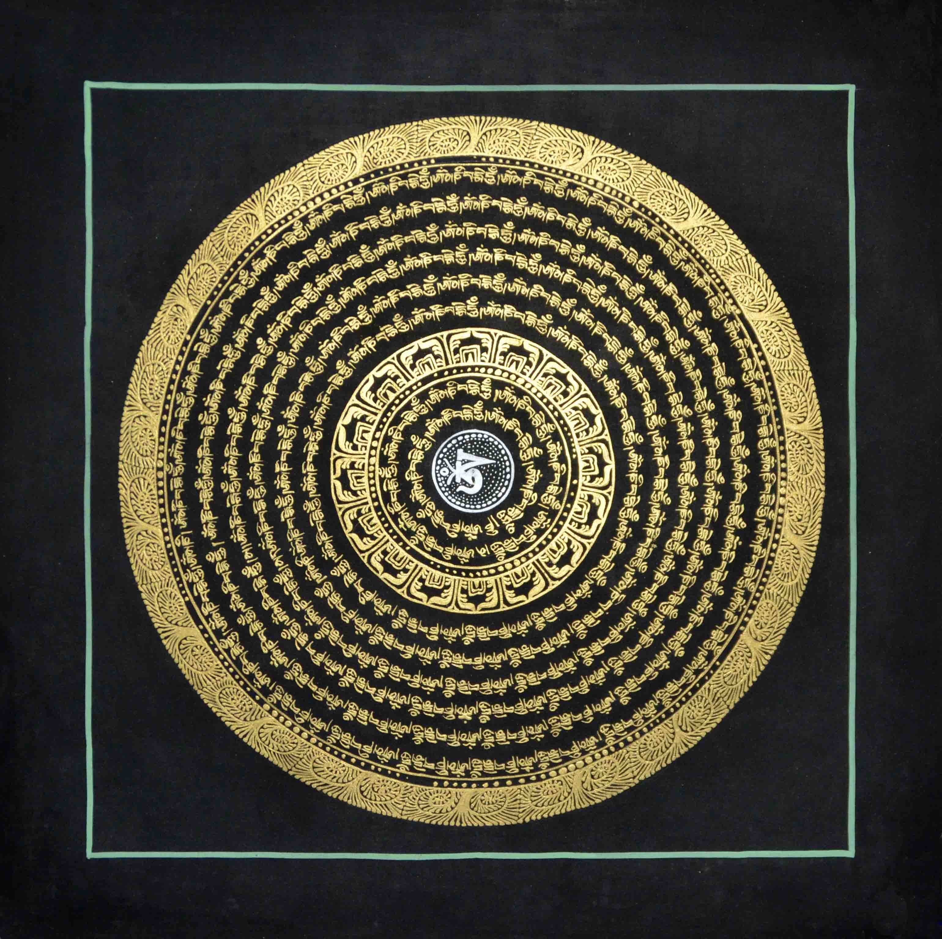 尼泊尔唐卡画师 chandva lama 《招财经文》坛城 - 拍卖