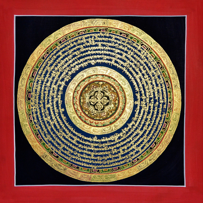 尼泊尔唐卡画师 man baha lama 《招财经文》坛城