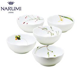 日本NARUMI鸣海里花历13cm碗5只组合装40912-32841