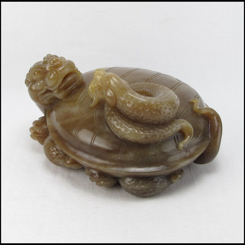 苏州精工 和田玉糖玉 玄武 神兽 辟邪 大摆件 450克【润玉缘】