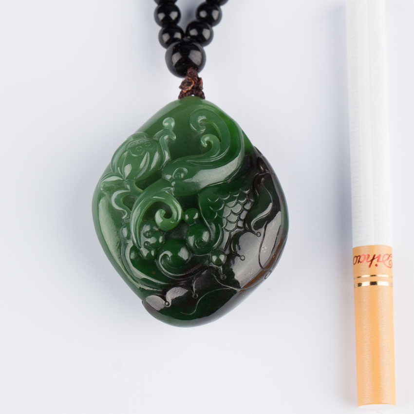 【镇平玉雕】大师作品 和田玉一路连科挂件 66.39g wy22