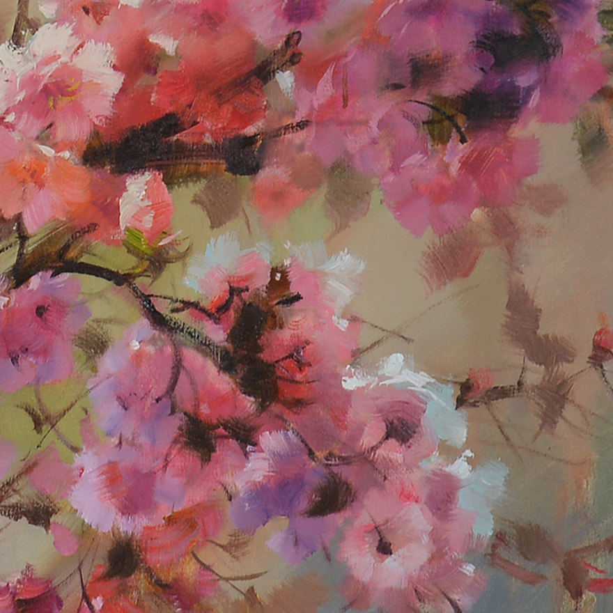 罗国玉《桃花香》职业画家