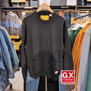 GX出品 levis 李维斯 A0147-0001 先锋 男黑时尚宽松圆领套头卫衣