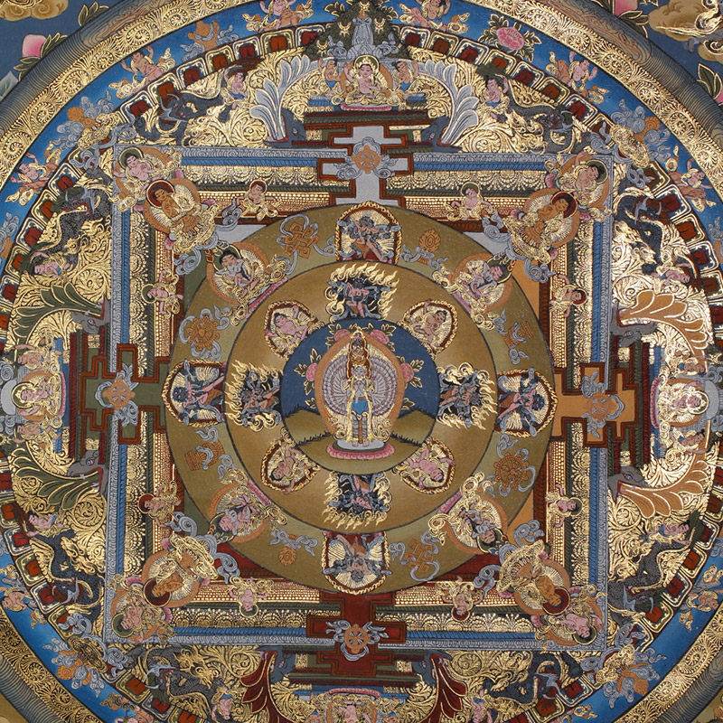 净土结庐 藏传佛教手工彩绘唐卡 千手观音坛城1026124