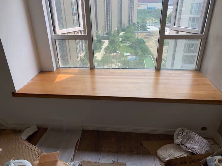 窗台板木质实木定制飘窗台面板原木包边异形黑胡桃木板水曲柳订做