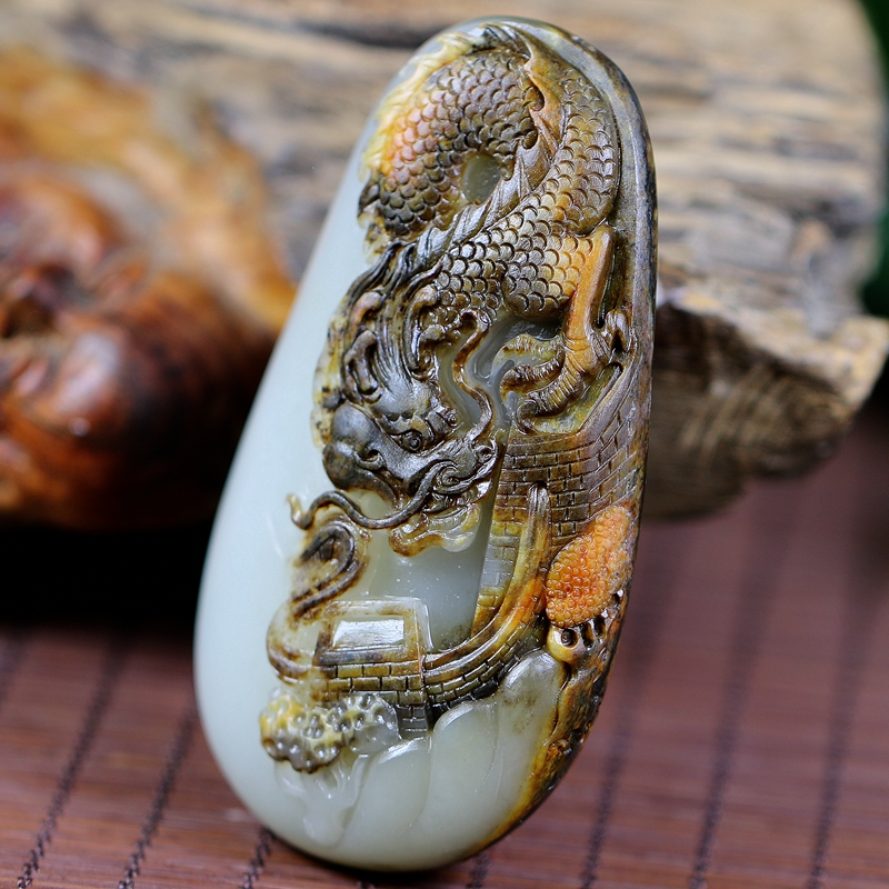 国家级玉雕大师杨冰作品【中国龙】和田玉白玉把件 龙 126克