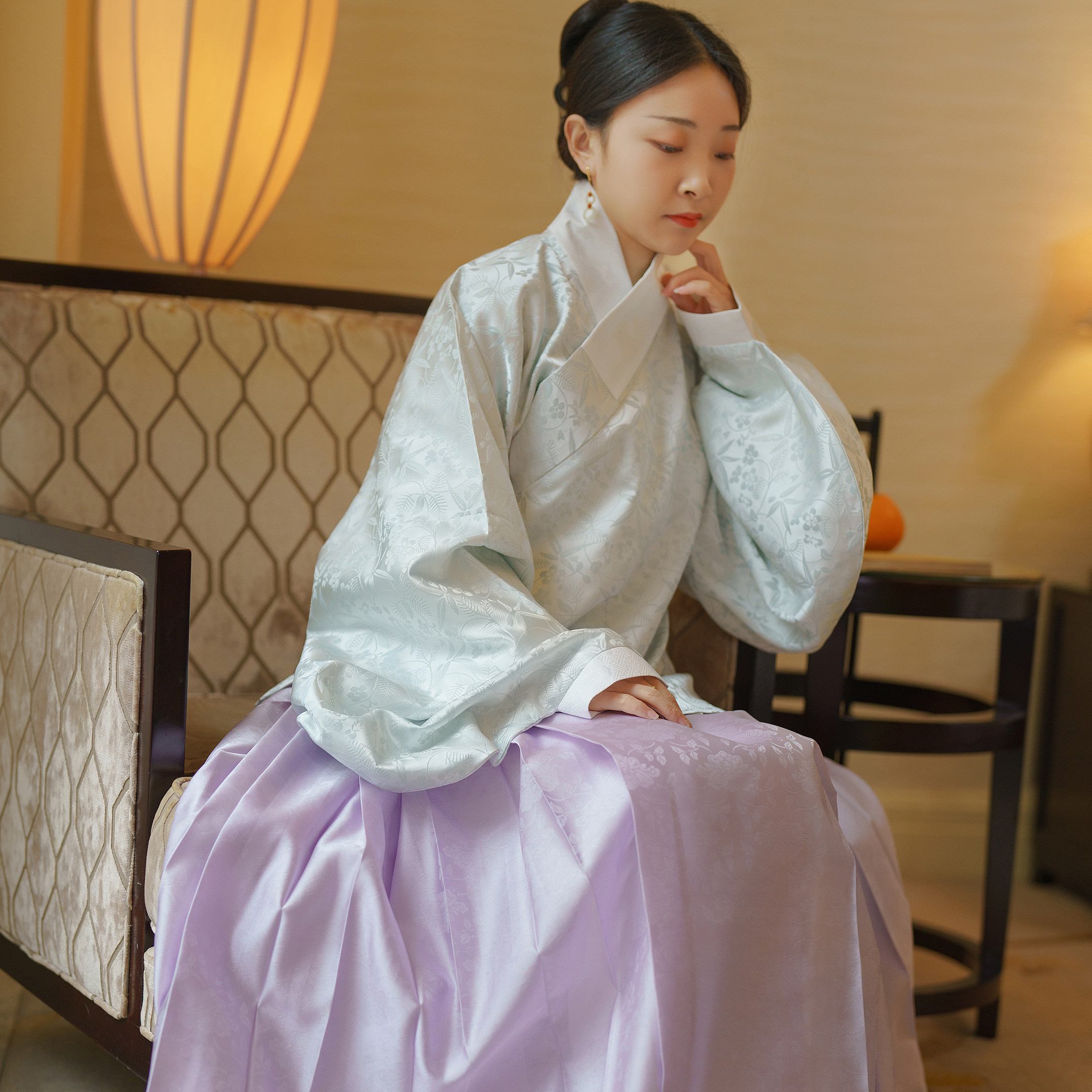 金通松竹梅交领小琵琶袖短袄明制汉服女款 松塔汉服