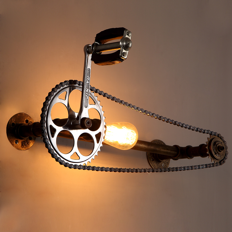 Retro Wall lamp Industry loft originality bar Café Aisle Iron art personality gear Bicycle Water pipe Wall lampin the Decoration main material , Lamps , Wall lamp category - from Buy2taobao.com to provide professional Taobao agent buy service