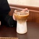 ins风小众冰美式拿铁咖啡杯耐热玻璃杯冷萃气泡水杯早餐杯牛奶杯