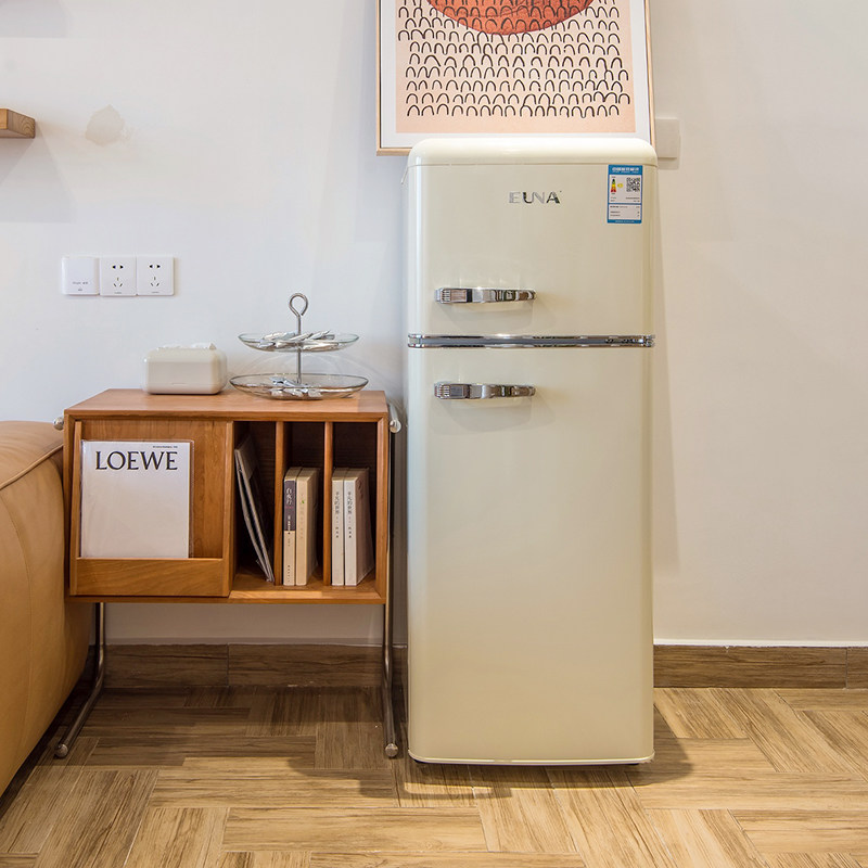 优诺113升 小型复古冰箱家用 美式 网红冷藏保鲜 公寓卧室 小户型