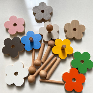 洞洞板榉木配件花朵木棍火柴棒光滑实木简约层板尺寸齐全各种颜色