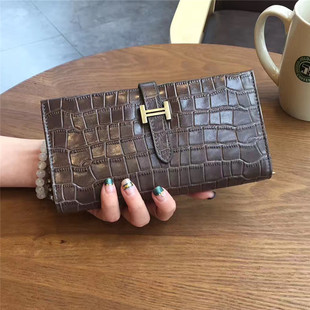 gucci巧克力禮盒款式 2020新款韓版鱷魚紋牛皮長款抽帶女士錢包 錢夾禮盒包裝女包禮品 gucci的款式