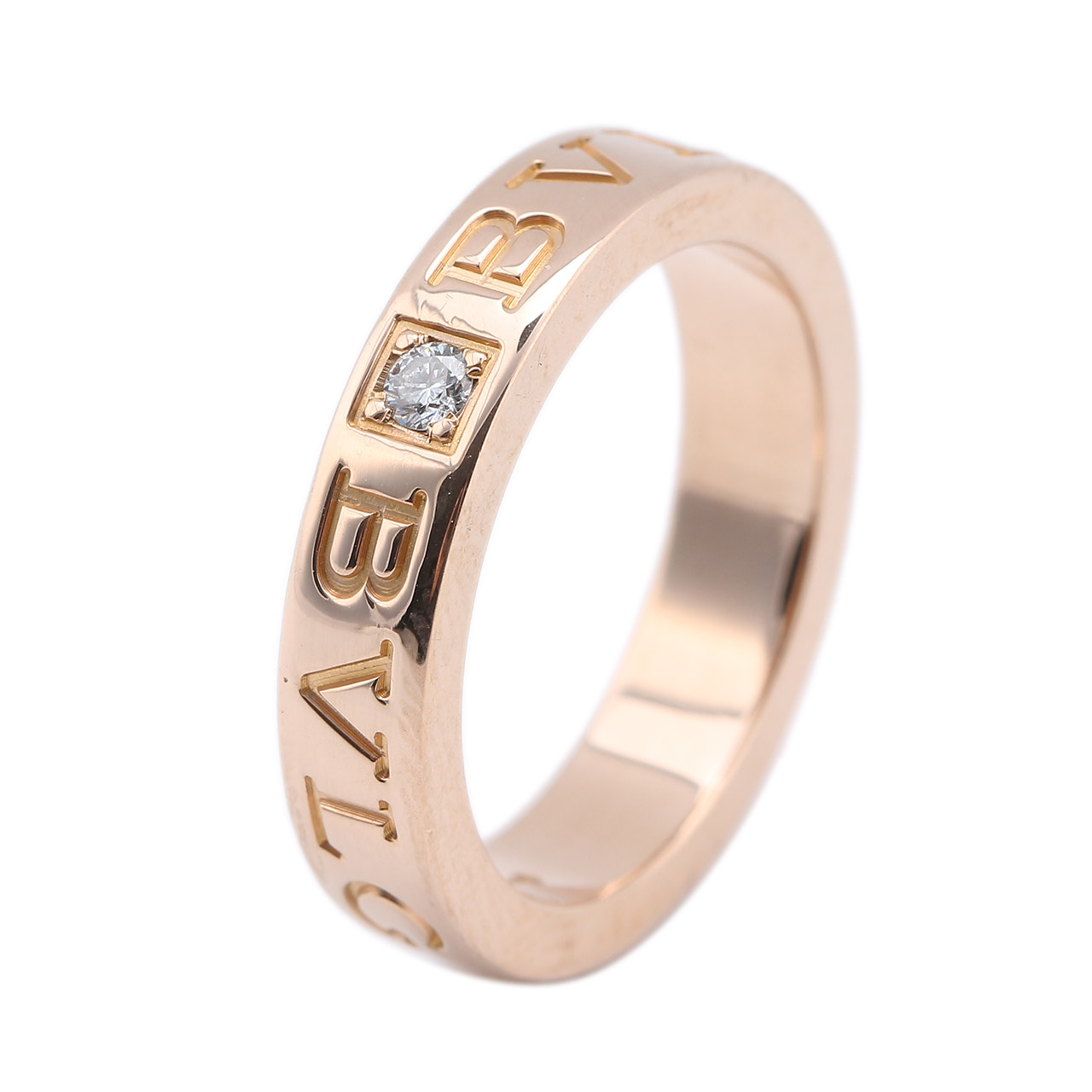 [9.5新]宝格丽bvlgari中性750玫瑰金单钻戒指国内10号80212073