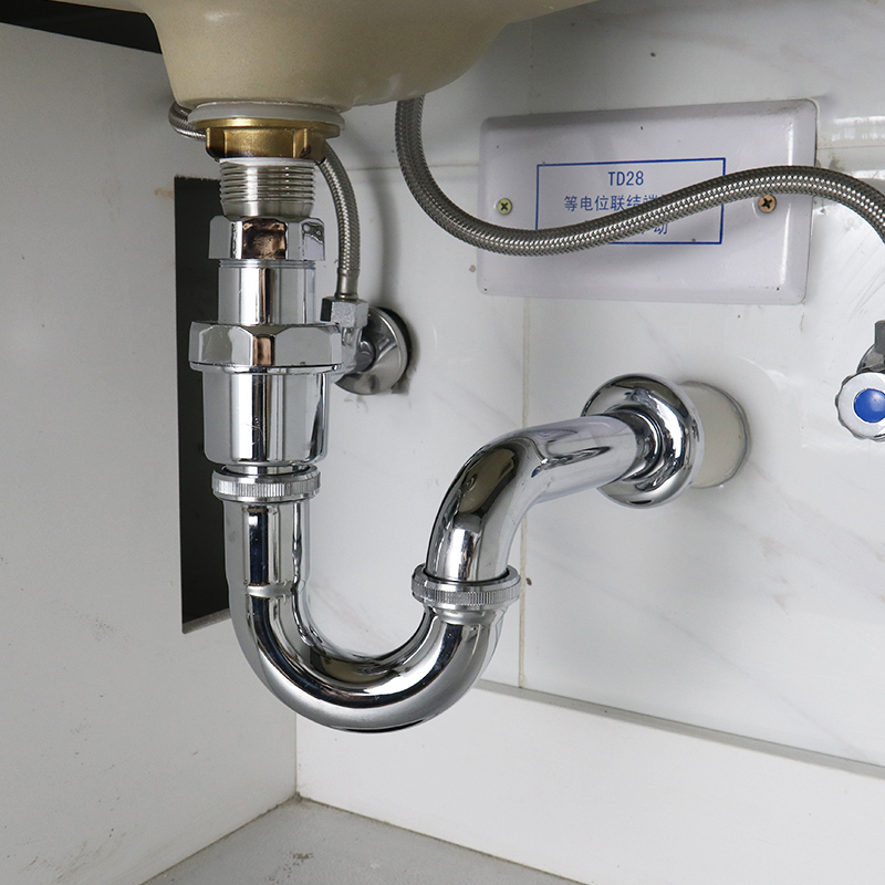 潜水艇洗脸盆防臭墙排下水管入墙式墙排水下水管洗手盆防返臭神器